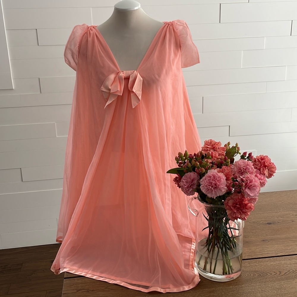 Rare Find Pink Chiffon Linda Underlovelies 1960s Vintage